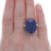 Yellow Gold Lapis Lazuli Cocktail Solitaire Ring - 14k Oval Cabochon Yellow Gold Lapis Lazuli Cocktail Solitaire Ring - 14k Oval Cabochon