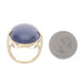 Yellow Gold Lapis Lazuli Cocktail Solitaire Ring - 14k Oval Cabochon Yellow Gold Lapis Lazuli Cocktail Solitaire Ring - 14k Oval Cabochon