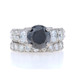 Platinum Black Diamond Engagement Ring & Wedding Band - Round 7.17ctw Treated