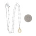 White Gold Quartz over Mother of Pearl & Diamond Necklace 16" - 14k Pear Cab