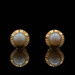 Yellow Gold Cultured Pearl Stud Earrings - 18k Etched Pierced Screw-Ons