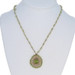 Yellow Gold Peridot Halo Necklace 19" - 14k Dbl Checkerboard Cabochon & Rondelle
