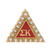 Yellow Gold Sigma Kappa Badge - 10k Seed Pearl & Red Enamel Sorority Greek Pin Yellow Gold Sigma Kappa Badge - 10k Seed Pearl & Red Enamel Sorority Greek Pin