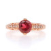 Rose Gold Tourmaline Diamond Ring - 10k Round 1.23ctw Etched Milgrain Rose Gold Tourmaline Diamond Ring - 10k Round 1.23ctw Etched Milgrain