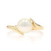 Yellow Gold Cultured Pearl Solitaire Bypass Ring - 10k Yellow Gold Cultured Pearl Solitaire Bypass Ring - 10k