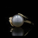 Yellow Gold Cultured Pearl Solitaire Bypass Ring - 10k Yellow Gold Cultured Pearl Solitaire Bypass Ring - 10k