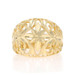 Yellow Gold Dome Statement Band - 14k Floral Ring Sz 6