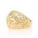 Yellow Gold Dome Statement Band - 14k Floral Ring Sz 6