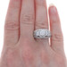 White Gold Diamond All-In-One Cluster Halo Engagement Ring - 10k Rnd 1.00ctw
