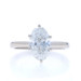 White Gold Diamond Solitaire Engagement Ring - 14k Oval 2.03ct IGI