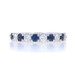 White Gold Sapphire Diamond Band - 14k Round 1.28ctw French Set Ring