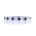 White Gold Sapphire Diamond Band - 14k Round .67ctw French Set Ring