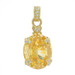 Judith Ripka Canary Crystal Diamond Enhancer Pendant Yellow Gold 18k Oval .20ctw