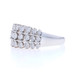 White Gold Diamond Tiered Cluster Ring 10k Round Brilliant 1.00ctw Cocktail