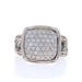 John Hardy Classic Chain Woven Cushion Pave Diamond Ring Sterling 925 Rd .66ctw