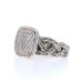 John Hardy Classic Chain Woven Cushion Pave Diamond Ring Sterling 925 Rd .66ctw