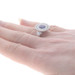 Spark Sapphire Diamond Double Halo Ring - White Gold 18k Round 2.34ctw