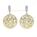 Yellow Gold Diamond Dangle Earrings - 14k Round .50ctw Matte Circles Pierced