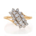 Yellow Gold Diamond Cluster Cocktail Bypass Ring - 14k Round .50ctw Waterfall