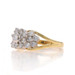 Yellow Gold Diamond Cluster Cocktail Ring - 14k Round Brilliant 1.00ctw Floral