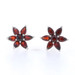 Sterling Silver Garnet Large Stud Earrings - 925 Pear & Round 3.42ctw Pierced