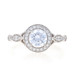 Simon G. Semi-Mount Halo Engagement Ring White Gold 18k CZ Dias .26ctw fits ~6mm