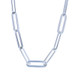 Sterling Silver Paperclip Chain Necklace 20" - 925 Italy