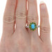 Sterling Turquoise Chrome Diopside White Topaz Halo Ring - 925 Gold Plated Sz8