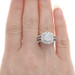 White Gold Diamond Cluster Halo Ring - 14k Round Brilliant 2.00ctw
