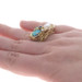Yellow Gold Opal Pearl Sapphire Cluster Cocktail Bypass Ring 14k Doublet 1.27ctw