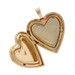 Yellow Gold Diamond Cross Heart Locket Pendant - 14k Round Cut Love Two Frames