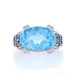 Le Vian Blue Topaz Sapphire Dia Cocktail Ring - White Gold 14k Oval 11.04ctw