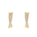 Yellow Gold Diamond X Half-Hoop Earrings 14k Round Brilliant .22ctw Pierced Yellow Gold Diamond X Half-Hoop Earrings 14k Round Brilliant .22ctw Pierced
