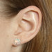 Yellow Gold Opal & Diamond Halo Stud Earrings 14k Round Cabochon 1.06ctw Pierced Yellow Gold Opal & Diamond Halo Stud Earrings 14k Round Cabochon 1.06ctw Pierced
