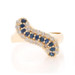 EFFY Sapphire Diamond Bypass Ring - Yellow Gold 14k Round 1.05ctw Stripe Curve EFFY Sapphire Diamond Bypass Ring - Yellow Gold 14k Round 1.05ctw Stripe Curve