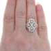 White Gold Diamond Cluster Cocktail Ring - 14k Round 1.00ctw Cross SZ 6 1/2 White Gold Diamond Cluster Cocktail Ring - 14k Round 1.00ctw Cross SZ 6 1/2