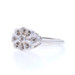 White Gold Diamond Vintage Cluster Ring - 14k Single Floral Scallop Milgrain White Gold Diamond Vintage Cluster Ring - 14k Single Floral Scallop Milgrain