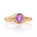 Yellow Gold Amethyst Diamond Bypass Ring - 10k Oval 2.00ctw Yellow Gold Amethyst Diamond Bypass Ring - 10k Oval 2.00ctw