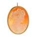 Yellow Gold Carved Shell Cameo Edwardian Silhouette Convertible Brooch - 14k Pin Yellow Gold Carved Shell Cameo Edwardian Silhouette Convertible Brooch - 14k Pin