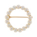Yellow Gold Cultured Pearls Circle Wreath Brooch Pin - 14k Yellow Gold Cultured Pearls Circle Wreath Brooch Pin - 14k