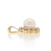 Yellow Gold Cultured Pearl Tanzanite Halo Pendant - 10k .48ctw Flower Yellow Gold Cultured Pearl Tanzanite Halo Pendant - 10k .48ctw Flower