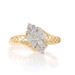 Yellow Gold Diamond Cluster Bypass Ring - 14k Round Brilliant .50ctw Waterfall