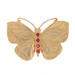Yellow Gold Ruby Butterfly Brooch Pin - 14k Round .16ctw Nature Spring Pin Yellow Gold Ruby Butterfly Brooch Pin - 14k Round .16ctw Nature Spring Pin