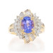 Yellow Gold Tanzanite Diamond Halo Ring - 14k Oval 2.68cwt Yellow Gold Tanzanite Diamond Halo Ring - 14k Oval 2.68cwt