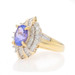 Yellow Gold Tanzanite Diamond Halo Ring - 14k Oval 2.68cwt Yellow Gold Tanzanite Diamond Halo Ring - 14k Oval 2.68cwt