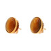 Yellow Gold Tiger's Eye Oval Stud Earrings - 14k Oval Cabochon Yellow Gold Tiger's Eye Oval Stud Earrings - 14k Oval Cabochon