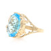 Yellow Gold Blue Topaz Elephant Cocktail Solitaire Ring - 10k Oval 12.40ct