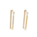 Yellow Gold Dimpled Rectangular Hoop Earrings - 14k Geometric Pierced