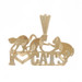 Yellow Gold I Love Cats Pendant - 14k Pets Yellow Gold I Love Cats Pendant - 14k Pets