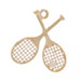 Yellow Gold Pearl Tennis Rackets & Ball Charm - 14k Sports Recreation Yellow Gold Pearl Tennis Rackets & Ball Charm - 14k Sports Recreation